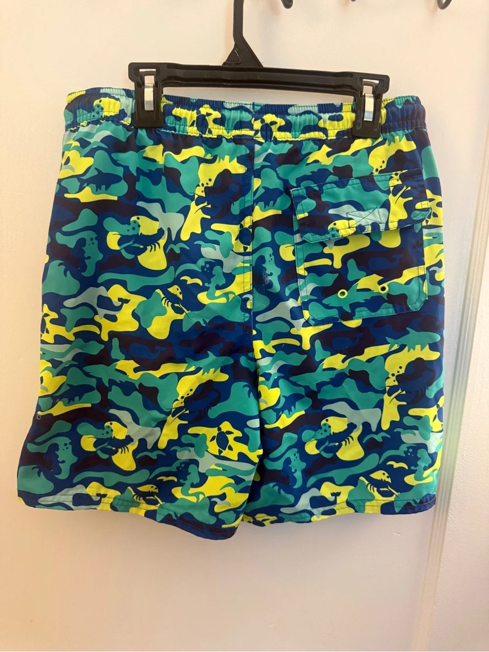 Vineyard Vines Blue, Teal & Yellow Camouflage Swim Trunks